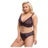 Cottelli Plus Size - gennemsigtigt mønstret bh-sæt (lilla)