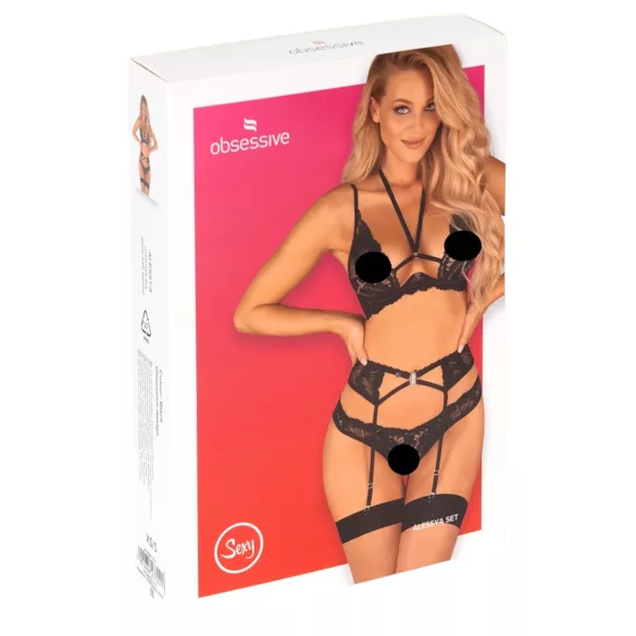 Obsessive Alessya - blondelingeri sæt (sort)