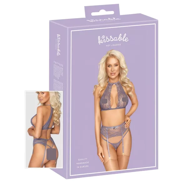 Kissable - blonde undertøjssæt (lilla)