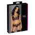 Cottelli - 3-delt blonderlingeriesæt (sort-violet) - XL