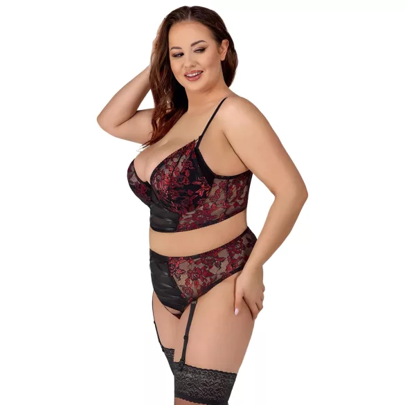 Cottelli Plus Size - bh sæt - rød - store størrelser