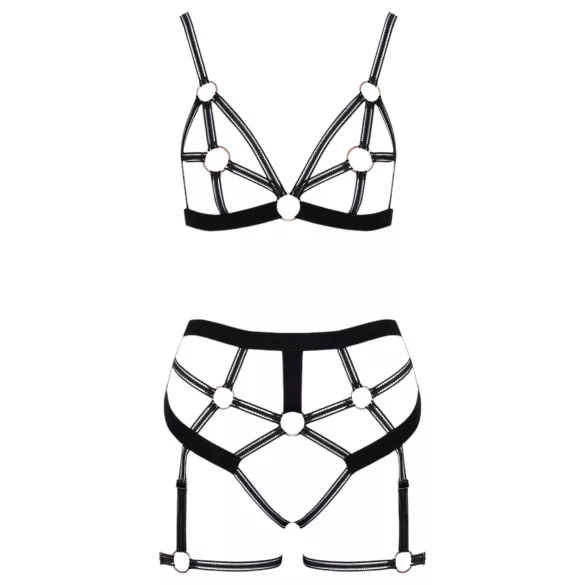 Cottelli - lingerie sæt - 2-delt harness - sort - M