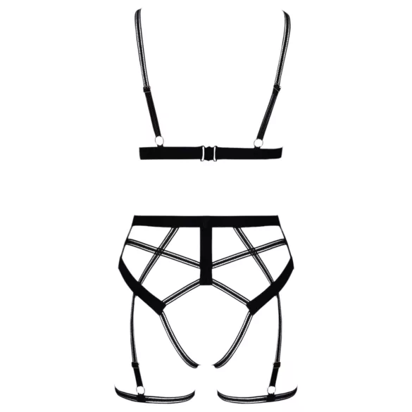 Cottelli - lingerie sæt - 2-delt harness - sort - M
