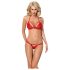 Obsessive 838-SET-3 - stropløs blonde bh-sæt (rød) - L/XL