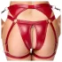 Cottelli Bondage - Skinnende bh-sæt & håndjern (rød) - M