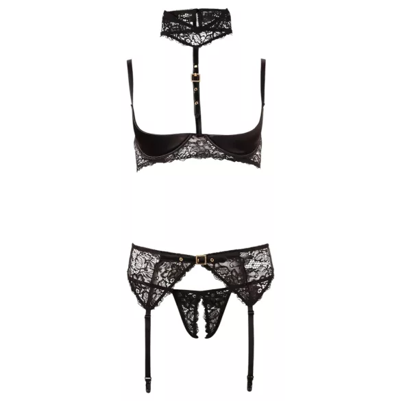 Abierta Fina - Frækt blondesæt - undertøjstrio - 85B/L