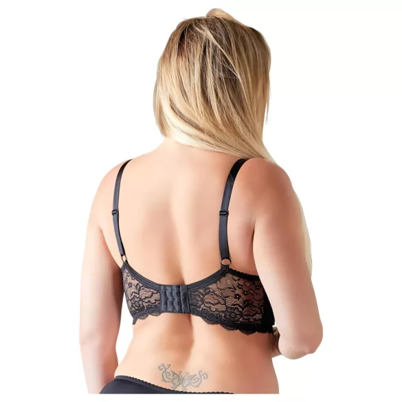 Cottelli Plus Size - bh med stropper og ringe (sort) - 85E