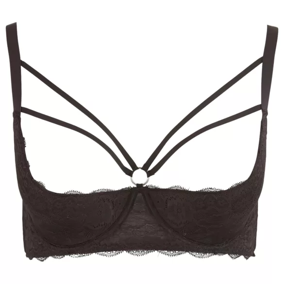 Cottelli Plus Size - bh med stropper og ringe (sort) - 85E
