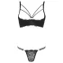Cottelli - bh med stropper og ringe - tanga - sort - 80B/M