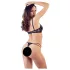 Cottelli - bh med stropper og ringe - tanga - sort - 85B/L