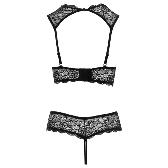 Cottelli - åbent bh-sæt - sort - lingeriesæt - 80B/M