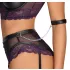 Cottelli Bondage - bh‑sæt og armmanchetter (sort-lilla) - M