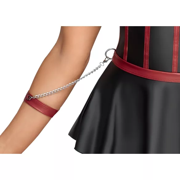 Cottelli Bondage - skinnende sæt og håndmanchetter (sort) - 80B/M