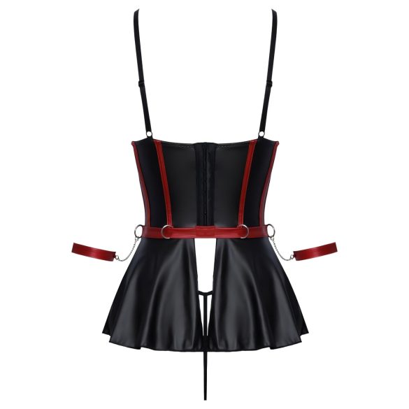 Cottelli Bondage - skinnende sæt og håndjern (sort) - 85B/L