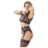 Cottelli Bondage - lingeriesæt med blonder - 4 dele - L