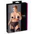 Cottelli Plus Size - blonde strømpeholder trusser (sort) - XXXXL