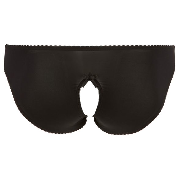 Cottelli Plus Size - blonde, åbne trusser (sort) - 2XL