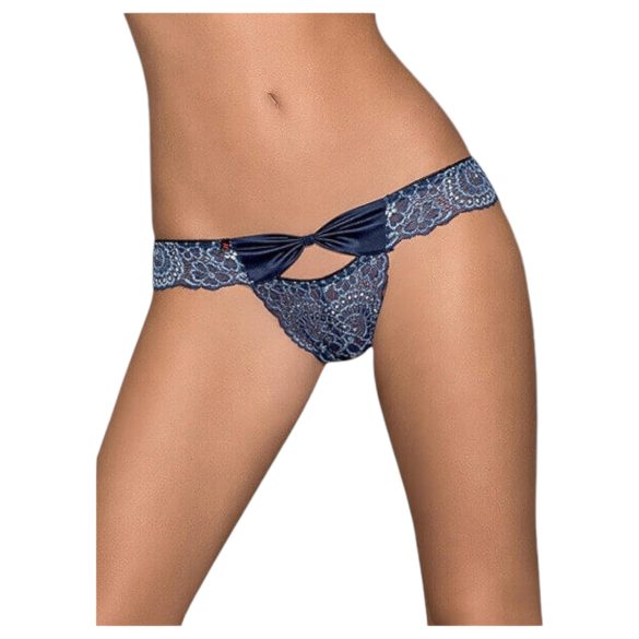 Obsessive Auroria - Broderet Dame Blonde Trusser med Sløjfe (Blå) - L/XL