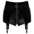 Noir - skinnende hotpants med strømpeholdere (sort) - L