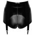 Noir - skinnende hotpants med strømpeholdere (sort) - L