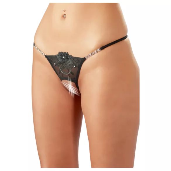 Cottelli - skinnende blomst - åben g-streng - M/L