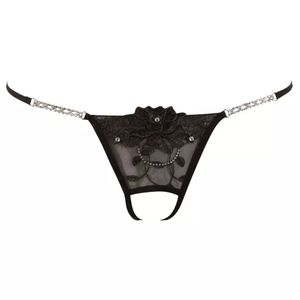 Cottelli - skinnende blomst - åben g-streng - M/L