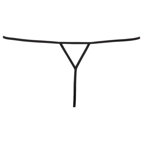 Cottelli - åben stringtrusse til kvinder - strass detaljer - sort