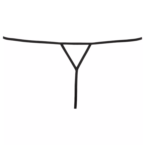 Cottelli - åben stringtrusse til kvinder - strass detaljer - sort - M/L