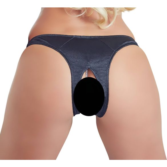 Cottelli - trusse med perler og åben blomsterdesign - sort - M