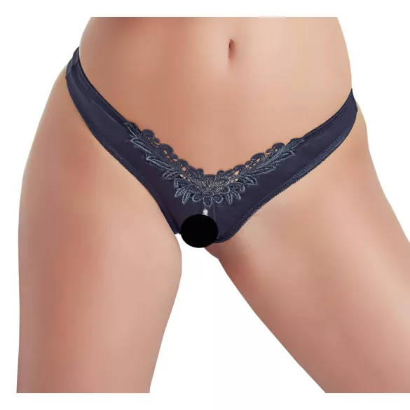 Cottelli - trusse med perler og åben blomsterdesign - sort - XL