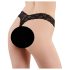 Cottelli - dobbelt perleblonde string (sort) - M