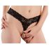 Cottelli - dobbelt perleblonde string (sort) - M