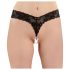 Cottelli - dobbelt perleblonde string (sort) - M