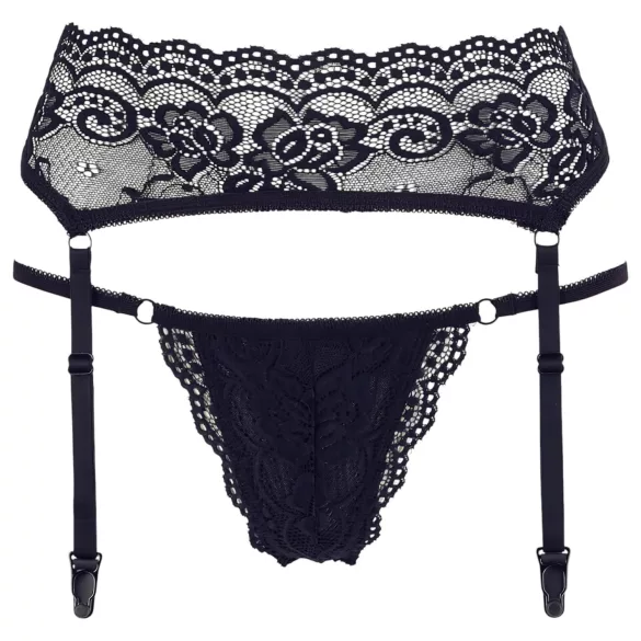 Cottelli - hofteholder med blondedetaljer og g-streng - sort