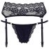 Cottelli - blonder hofteholder og g-streng (sort) - XL