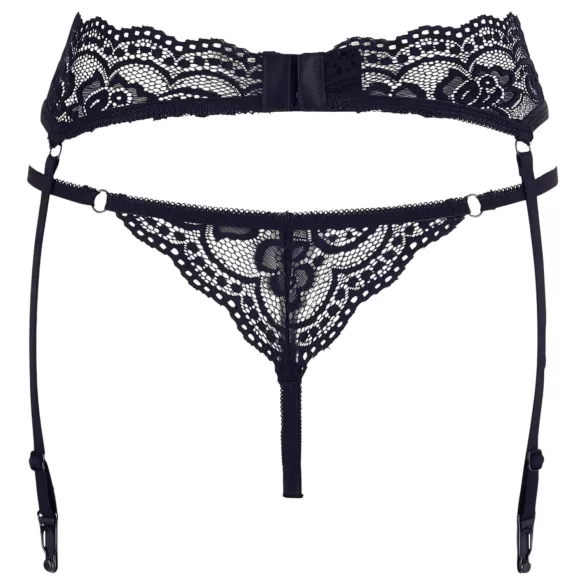 Cottelli - hofteholder med blondedetaljer og g-streng - sort - XL