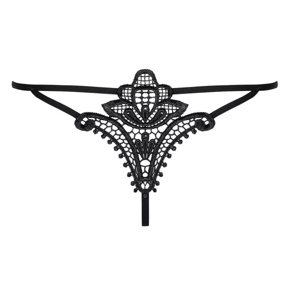 Obsessive Luiza - g-streng trusse - blomstermotiv - sort - L/XL