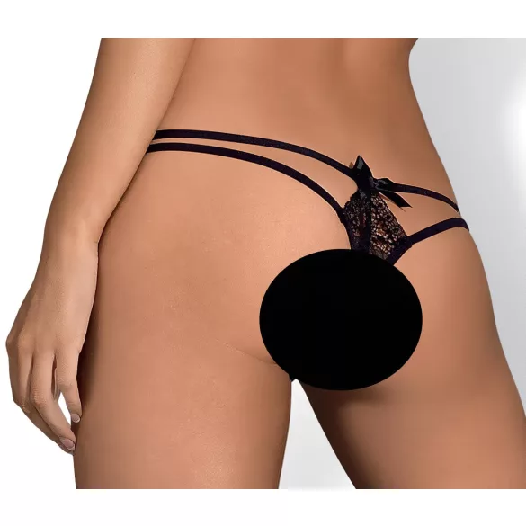 Obsessive Intensa - g-streng med dobbeltstrop - blonde - sort
