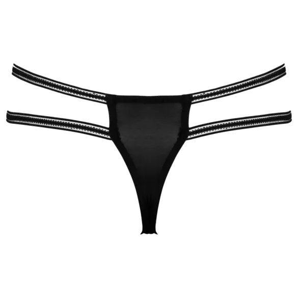 Cottelli - luksus åbent tanga med ring - sort