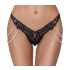 Cottelli - luksus tangatrusse med broderi & perler (sort) - M/L