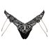 Cottelli - luksus tangatrusse med broderi & perler (sort) - M/L