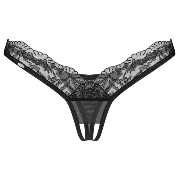 Obsessive - g-streng til kvinder - transparent blonde - sort - 2XL/3XL