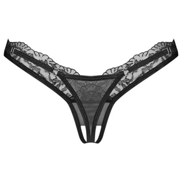 Obsessive - g-streng til kvinder - transparent blonde - sort - 2XL/3XL