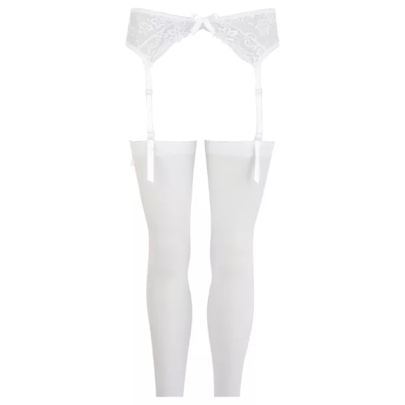 NO:XQSE - hofteholdersæt i blonde - hvid - M/L