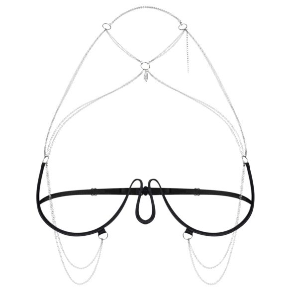 Obsessive - kæde bh-harness - sort (S-L)