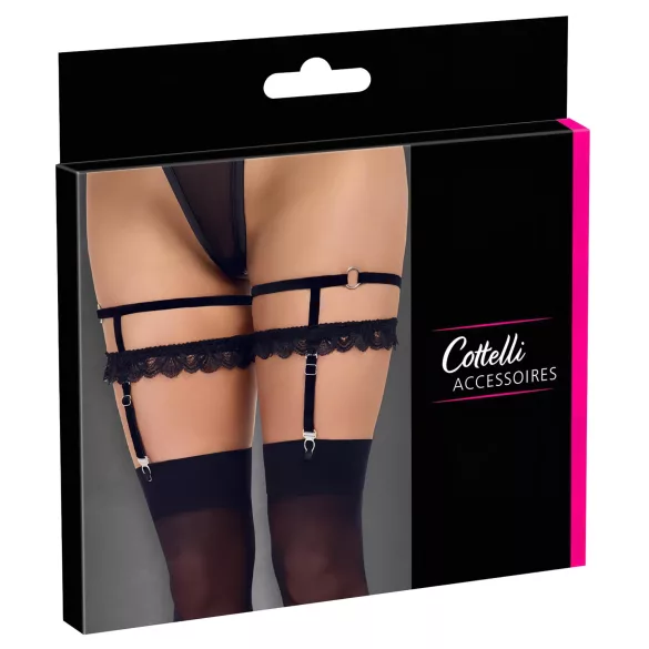 Cottelli - hofteholder med pynt - sort