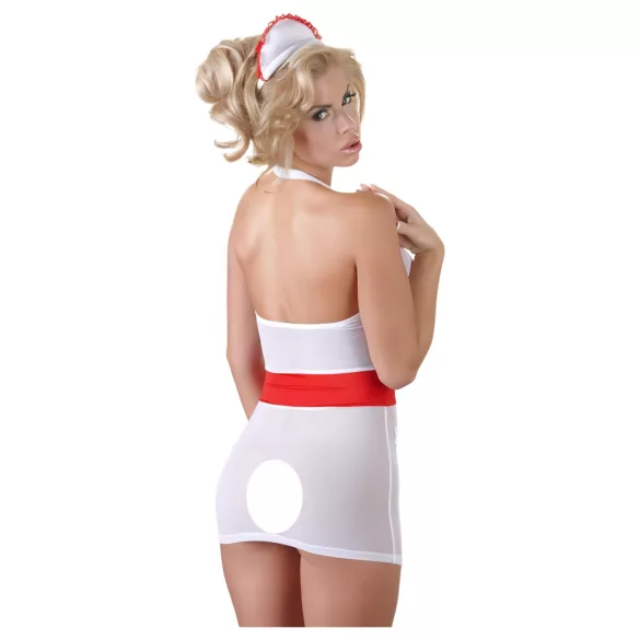 Cottelli - sygeplejerske kostume med hofteholder - M