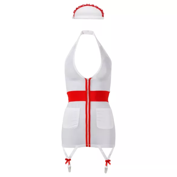 Cottelli - sygeplejerske kostume med hofteholder - M