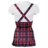 Cottelli - skolepige kostume - ternet kjole - rød/hvid - XL