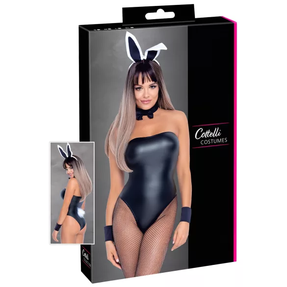 Cottelli Bunny - bunny kostume - blankt sexet outfit - 5 dele - L